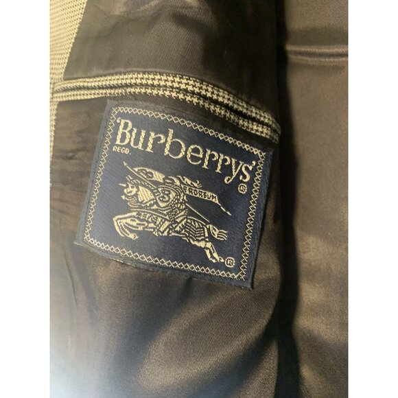 Burberrys Vintage Houndstooth Wool Blazer Jacket Two-Button Cl. Gray Kutler Clot - Picture 4 of 11
